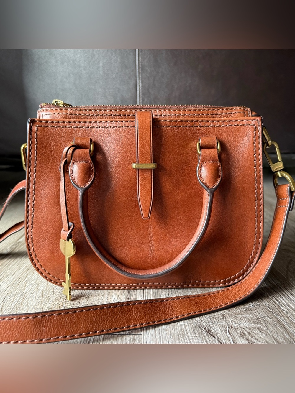 Fossil Ryder Leather Mini Satchel Bag in Brown - Picture 2 of 11